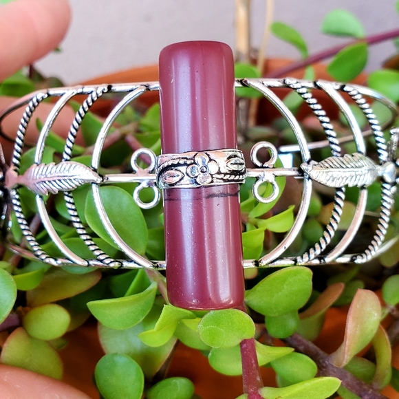 New Cylinder Shaped Carnelian 925 Silver Bracelet. - Picture 10 of 16